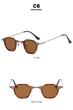 Retro Square Sunglasses Men Small Frame Sun Glasses Women New Fashion Polygonal Metal Eyeglasses Shadow UV400