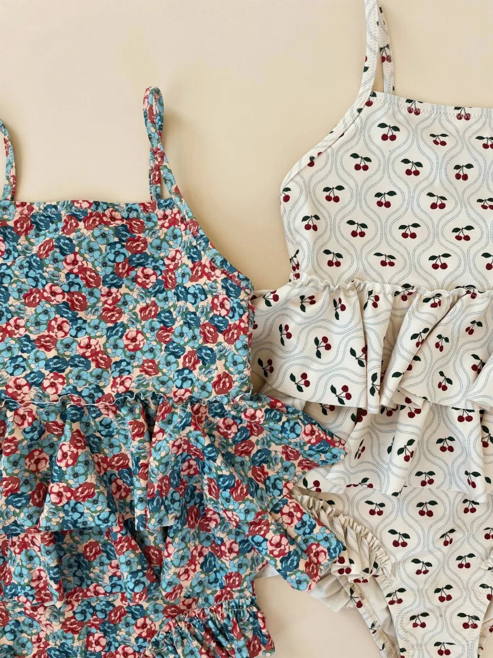 2026 Summer Baby Girls KS Floral Swimwear Sets One Piece Kids Holiday Swimsuits Toddler Girl Swim Bikini Outwear Shorts Cap 1-9Y