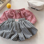 2026 Summer New Children Plaid Shorts Cotton Girls Cute Loose Culottes Kids Fashion Casual Shorts Toddler Clothes