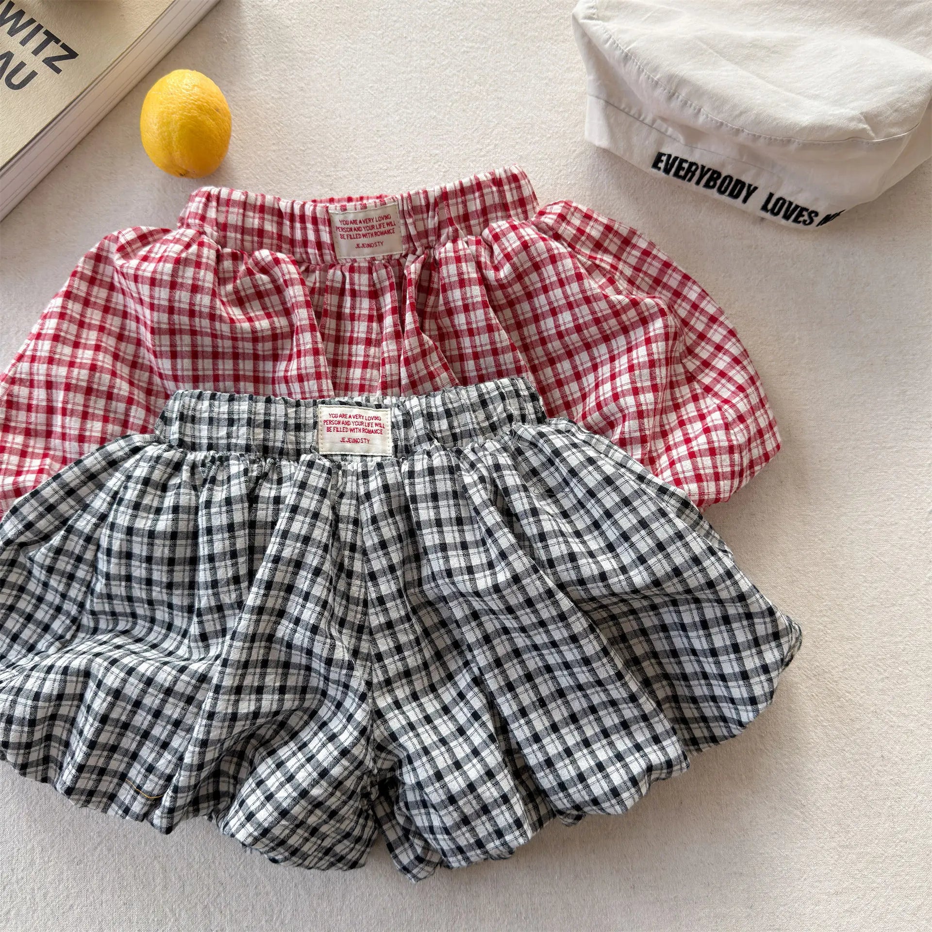 2026 Summer New Children Plaid Shorts Cotton Girls Cute Loose Culottes Kids Fashion Casual Shorts Toddler Clothes
