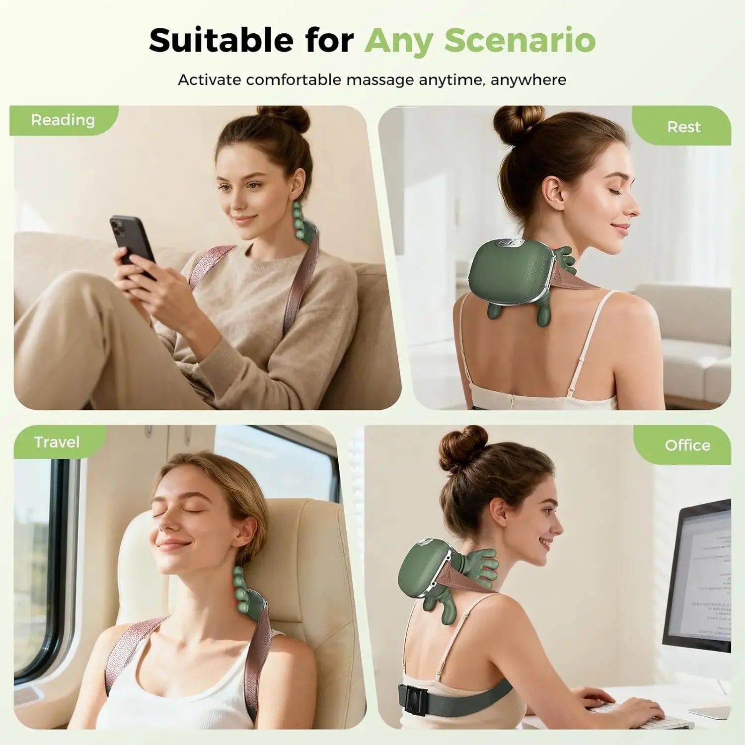 New Neck Massager Finger Pressure Shiatsu Neck Back and Shoulder Massager Electric Kneading Neck Deep Massage Muscle Relax