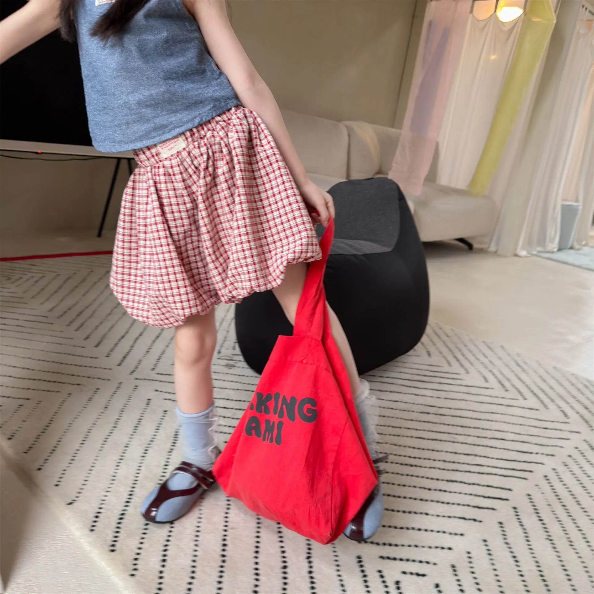 2026 Summer New Children Plaid Shorts Cotton Girls Cute Loose Culottes Kids Fashion Casual Shorts Toddler Clothes