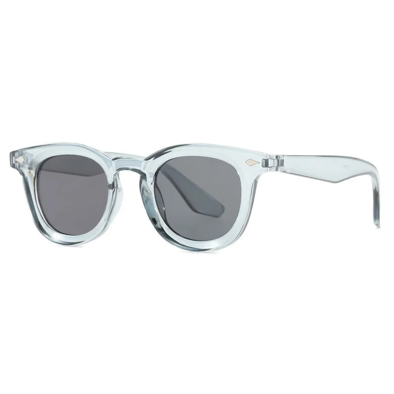 Vintage Punk Square Sunglasses Women Brand Fashion Concave Sun Glasses Men Shades UV400 Olive Green Leopard Rivets Eyewear