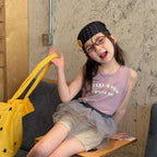 2026 Summer New Children Sleeveless T Shirts Cotton Boys Girls Letter Print Loose Vest Baby Thin Casual Tops Kids Clothes