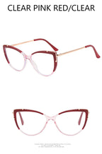 Metal Cat Eye Glasses Frame Woman Fashion TR90 Brand Designer New Trend Cateye Computer Eyewaer Gradient Color Frame Eyegalsses