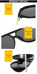 Vintage Retro Metal Double Bridges Round Sunglasses Women Brand Fashion Punk Gradient Shades Trending Sun Glasses Eyewear UV400