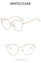 2023 Luxury Metal Women Cat Eye Optical Glasses Frame for Women Clear Fashion Transparent Fashion Computer Hollow Eyeglasses
