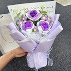 Hand Knitted Flower Graduation Gifts Crochet Flowers Finished Hand-woven Flower Bouquet Wedding Graduation flower bouquet