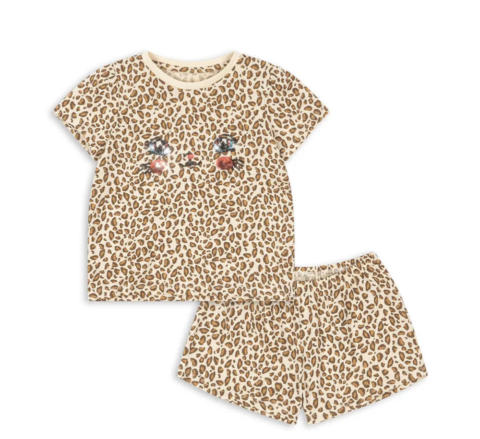 2026 KS Summer Baby Girls Cotton Slip Dresses Cherry T Shirts + Shorts Suits Sets Kids Clothes Girls Sequin Tank Dress Top 1-9Y