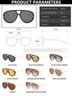 Vintage Retro Metal Double Bridges Round Sunglasses Women Brand Fashion Punk Gradient Shades Trending Sun Glasses Eyewear UV400