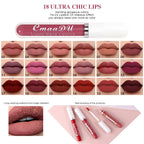 18 Colors Single Velvet Matte Liquid Lipstick Waterproof Non-Stick Waterproof Smudge-Proof Long-Lasting Mist Lip Gloss