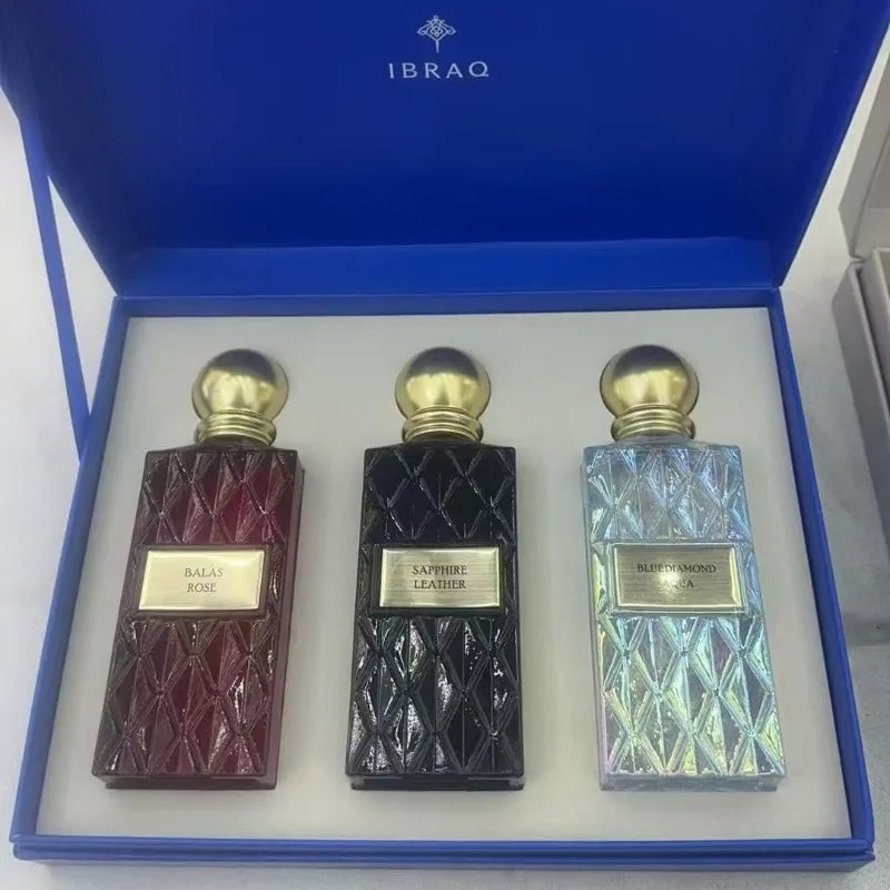 Unisex Luxury Perfume Gift Set 3PCS 100MLx3 Long Lasting Niche Elegant Fresh Oriental Aromatic Aquatic Signature Fragrance