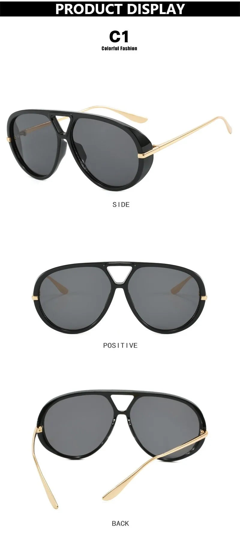 Vintage Retro Metal Double Bridges Round Sunglasses Women Brand Fashion Punk Gradient Shades Trending Sun Glasses Eyewear UV400