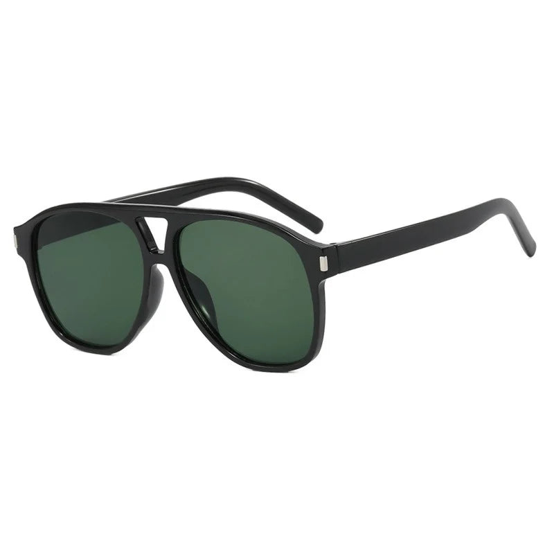 Vintage Double Beams Oversized Sunglasses Women Retro Brand Big Frame Rivet Sun Glasses Female Square Glasses Oculos De Sol