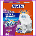 13 Gallon Tall Kitchen Trash Bags, Strong & Leak-Proof, Continuous Odor Control, Lavender Scent, 80 Count