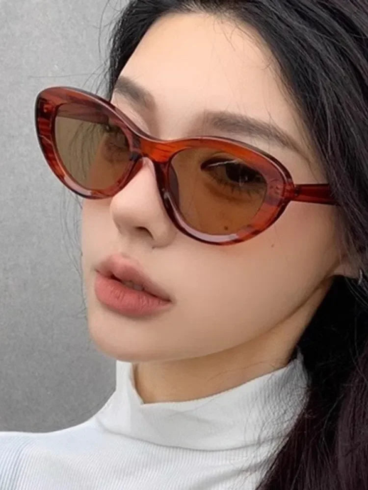 Retro Concave Cat Eye Sunglasses Women Fashion Brand Designer New Sun Glasses Cateye Eyeglasses Shadow for Female