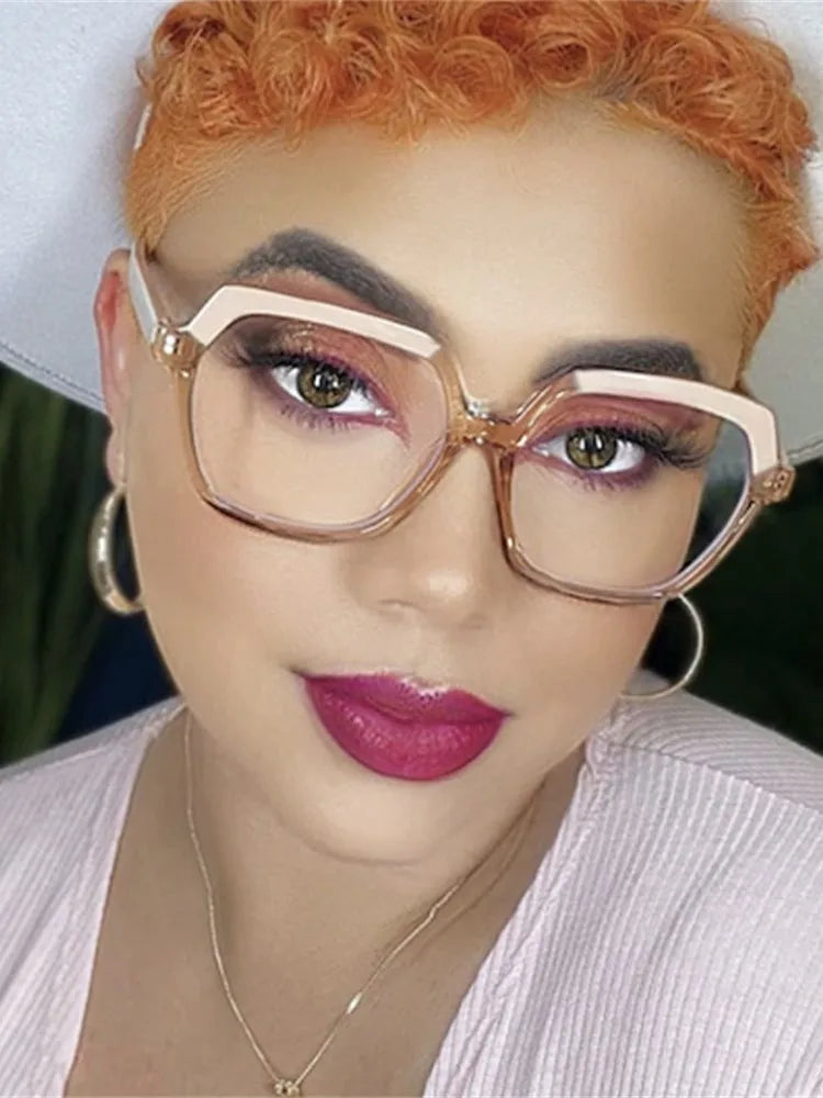 Eye Glasses Frame Fashion Casual Plain Glasses Anti Blue Light Retro Square Eyeglasses without Degrees Colorful Frame Eyewear