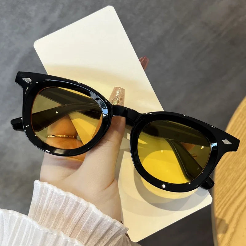 Vintage Punk Square Sunglasses Women Brand Fashion Concave Sun Glasses Men Shades UV400 Olive Green Leopard Rivets Eyewear