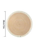 4pcs/set Hot Selling Fringe Eco-friendly Household Non-Slip Morden Style Table Woven Placemats Polyester Round Mat