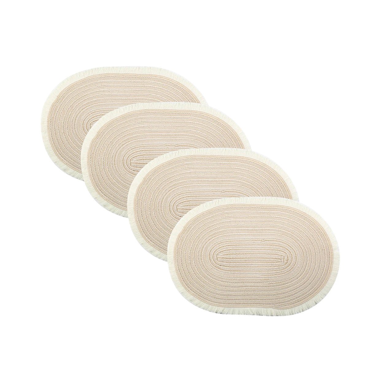 Set of 4 Oval Placemats Heat-resistant Table Mats Washable Non-slip Dining Table Mats