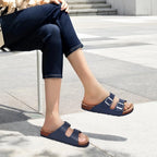 Asgard Summer New Leather Sandals Outdoor Fashion Double Buckle Beach Shoes Comfort Cork Footbed Clogs Slipper With Arch Support