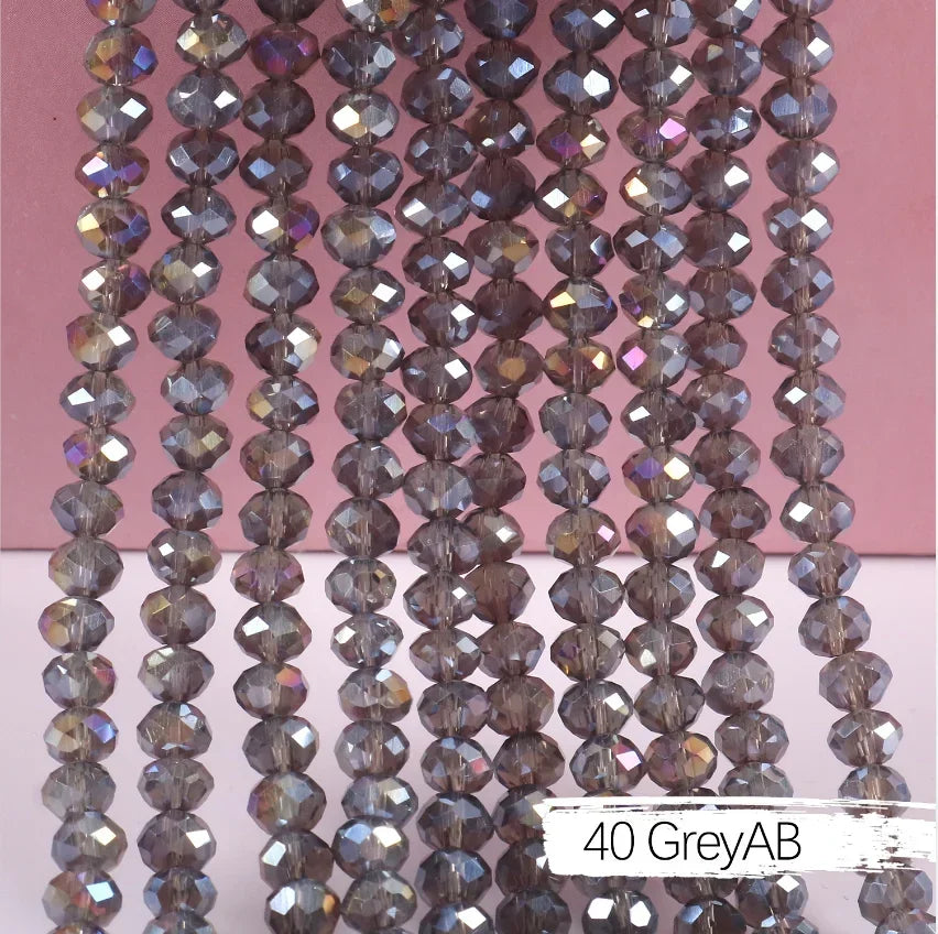 2mm 4mm 6mm 8mm Rondelle Austria Crystal Beads Faceted Glass Beads Loose Spacer Beads for DIY Bracelet Garment Making
