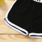 Trendy Summer Children's Sports Clothing Set 2-6Y Patchwork Letter Camisole and Shorts 2Pcs for Girls Kid's Casual Vest Outfit