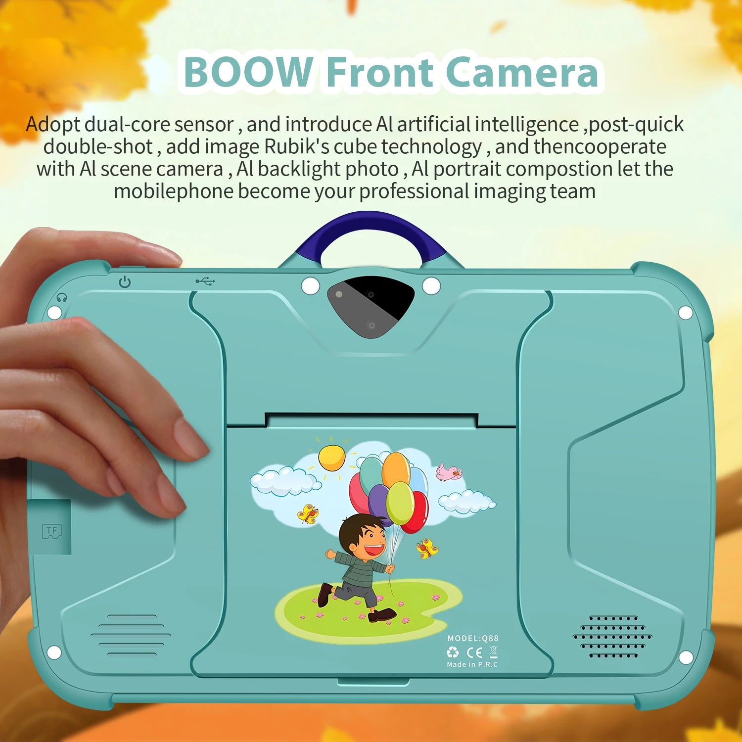 [New Arrivals] Kids Tablet 7 inch Android 13 Bluetooth WiFi HDScreen with Protective Case Parental Control System Dual Cameras Pre Installed Educational Apps Ideal Learning Tablet for Boys and Girls Pink Blue Best Gift For Ki