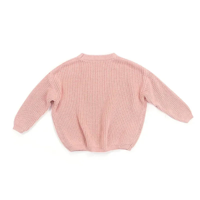 Autumn Newborn Baby Girl Boy Knitted Long Sleeve Warm Sweater Winter Candy Colors Loose Pullover Casual Tops Kids Clothes 3M-5Y