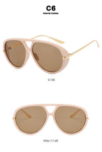 Vintage Retro Metal Double Bridges Round Sunglasses Women Brand Fashion Punk Gradient Shades Trending Sun Glasses Eyewear UV400