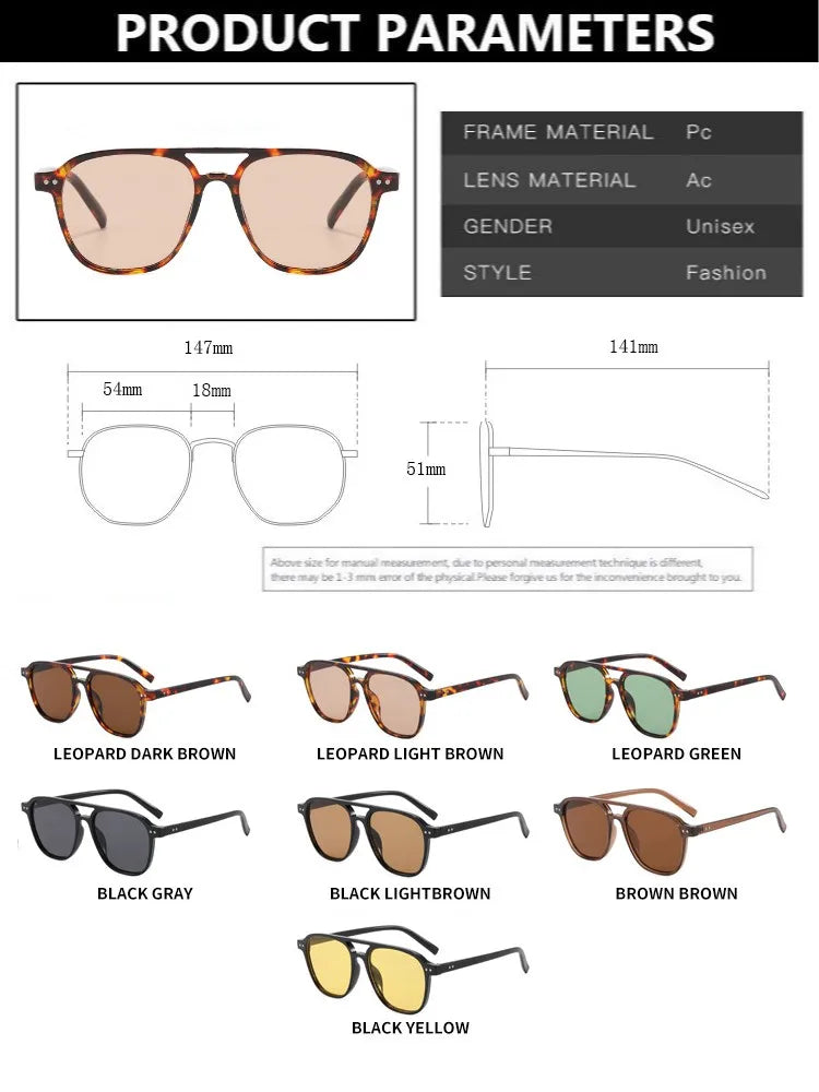 Vintage Big Square Sunglasses Women Men Brand Designer Unisex Sun Glasses Black Frame Shades Male Female Eyewear UV400
