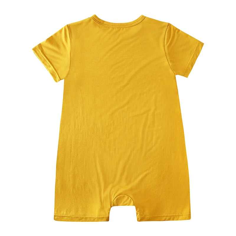Summer Thin Baby Clothes 0-2Y Girls Boys Infant Solid Color Romper Newborn Short Sleeved Jumpsuit Toddler One Piece