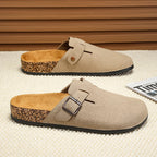 Shoes Fashion Men's Suede Mules Slippers New Women Clogs Cork Insole Sandals With Arch Support Outdoor Beach Slides Home Shoes