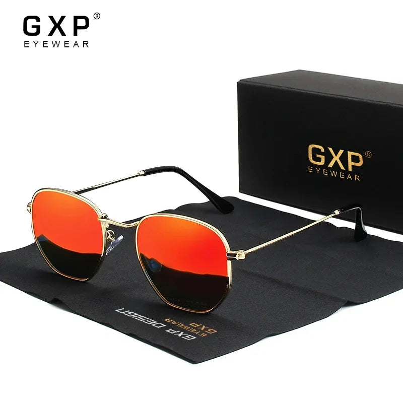 GXP Fashion Anti-glare Sunglasses Men Polygon Retro Sunscreen Glasses Leisure Glasses Outdoor Polarized Driving Eyewear UV400