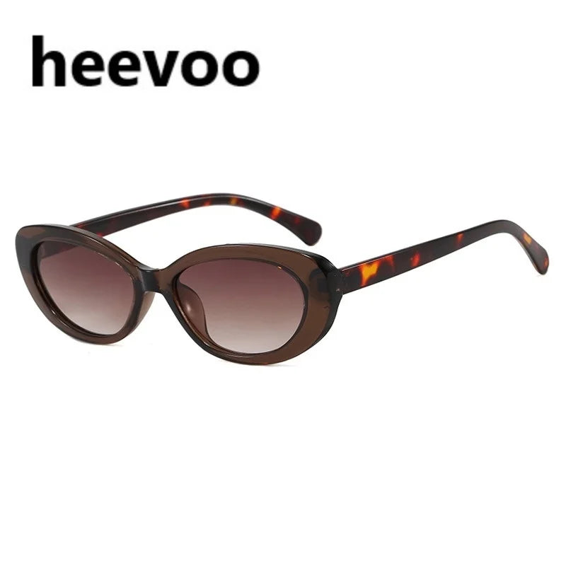 New Retro Oval Cat Eye Sunglasses for Women Men Y2k Trendy Narrow Small Sunnies 90s Brand Designer Sun Glasses UV400