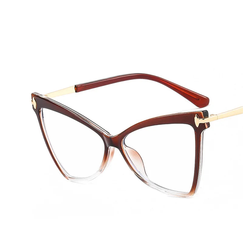 Cat Eye Oversized Glasses Frame TR90 Glasses Personality Fashion Butterfly Computer Glasses Triangle Eyewear 2024