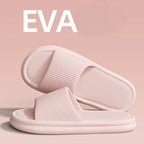 Summer Lovely Solid Color Home Slippers For Women Men Non-slip EVA Bathroom Slides Females Concise Light Sandals Couples Shoes