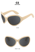 Oversized Y2K Steampunk Sunglasses Women Luxury Brand Designer Oval Sun Glasses Men Cyber Punk Eyewear Shades De Sol Oculos