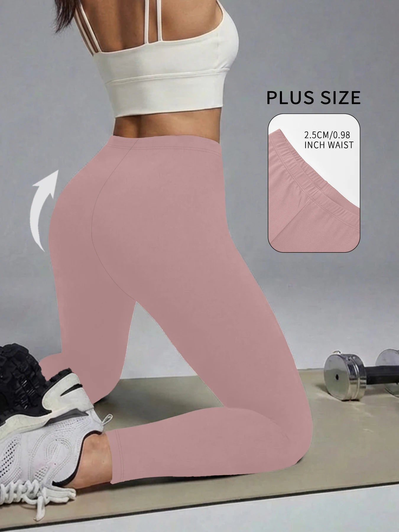 Plus size Women's Low Rise Workout Leggings - Super Soft High Elastic Tights for Yoga Running Training Daily Life