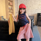 2026 Summer New Children Sleeveless T Shirts Cotton Boys Girls Letter Print Vest Toddler Fashion Casual Tops Kids Clothes