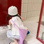 2026 Summer New Girls Sleeveless Shirts Solid Cute Baby Girl Sweet Lace Blouse Toddler Cute Thin Cotton Tops Kids Clothes