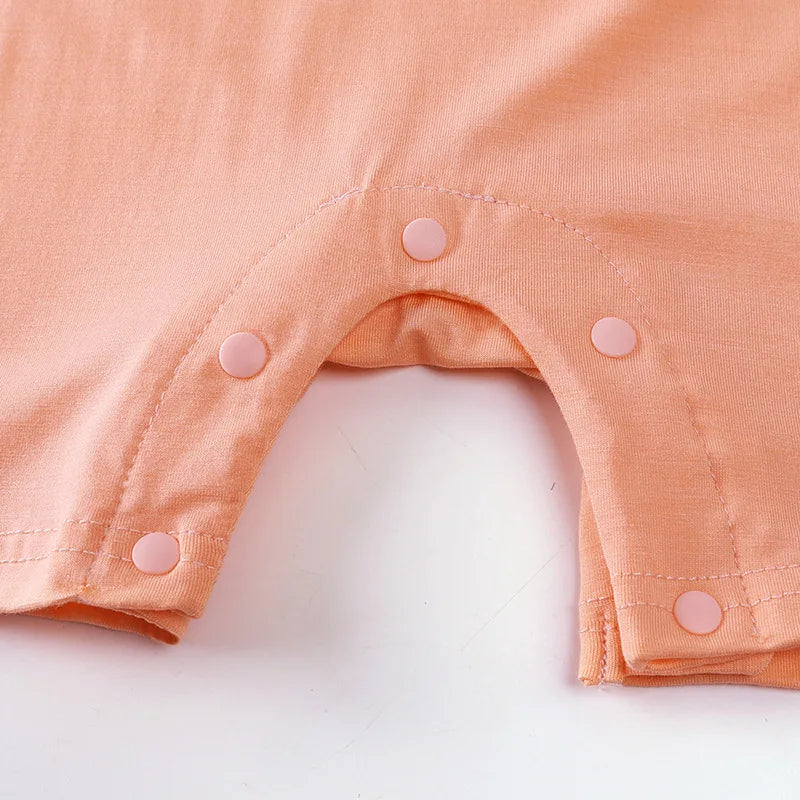 Summer Thin Baby Clothes 0-2Y Girls Boys Infant Solid Color Romper Newborn Short Sleeved Jumpsuit Toddler One Piece