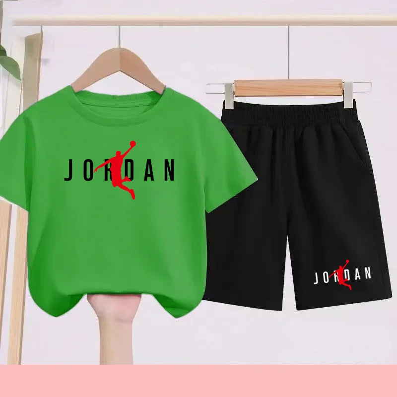 Children's sports suit, sports T-shirt,short sleeve and shorts, boys'and girls'sports uniform set,suitable for 3 to13 years old
