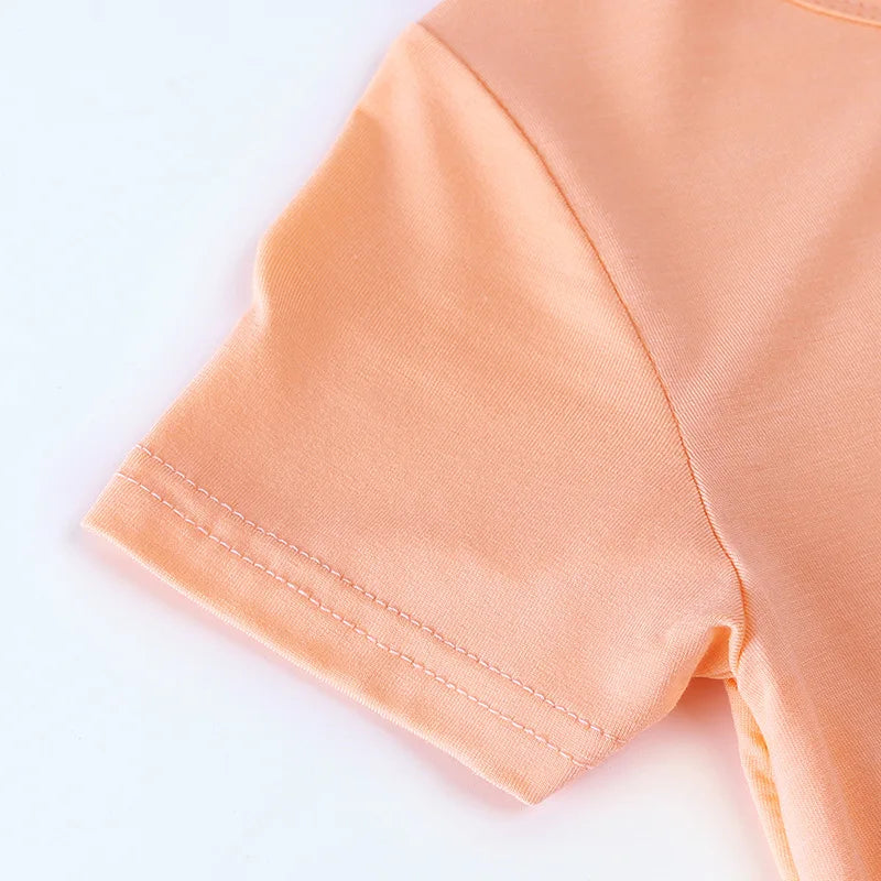 Summer Thin Baby Clothes 0-2Y Girls Boys Infant Solid Color Romper Newborn Short Sleeved Jumpsuit Toddler One Piece