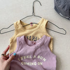 2026 Summer New Children Sleeveless T Shirts Cotton Boys Girls Letter Print Loose Vest Baby Thin Casual Tops Kids Clothes