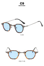 Retro Square Sunglasses Men Small Frame Sun Glasses Women New Fashion Polygonal Metal Eyeglasses Shadow UV400