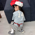 2026 Summer New Children Short Sleeve T Shirts Cotton Boys Letter Print Casual Tee Baby Girls O-neck Loose Tops Kids Clothes