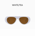 Retro Large Sunglasses for Women Fashionable Wide Legs New Large Frame Sunglasses Gradient Color Personalized Glasses Goggles