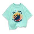 Kids Clothing Short Sleeve T-shirt Cartoon Cat Graphic 3-12Years Children's Summer Cotton Tee Kids Crewneck Loose T Shirts