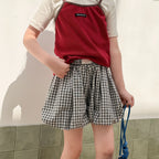 2026 Summer New Children Plaid Shorts Cotton Girls Cute Loose Culottes Kids Fashion Casual Shorts Toddler Clothes